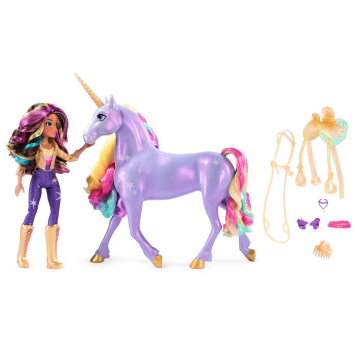 SPIN MASTER UNICORN WITH FUNCTIONS 28 CM WILDSTAR + 24 CM Unicorn Academy DOLL