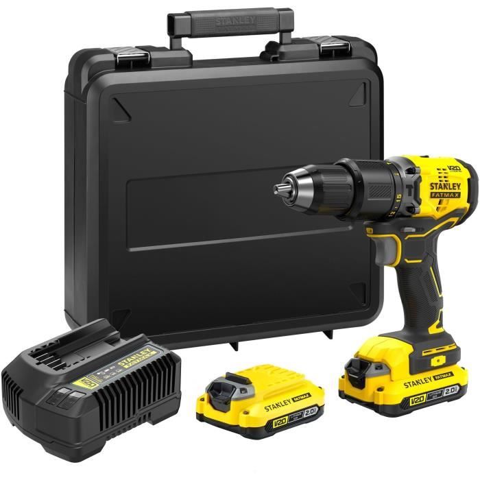 Brushless impact drill driver 60 Nm - Lithium 18V - 2 Batteries 2Ah - STANLEY FATMAX V20 - SFMCD715D2K-QW