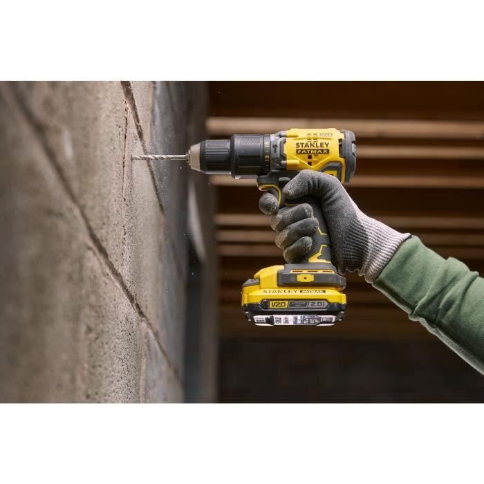 Brushless impact drill driver 60 Nm - Lithium 18V - 2 Batteries 2Ah - STANLEY FATMAX V20 - SFMCD715D2K-QW