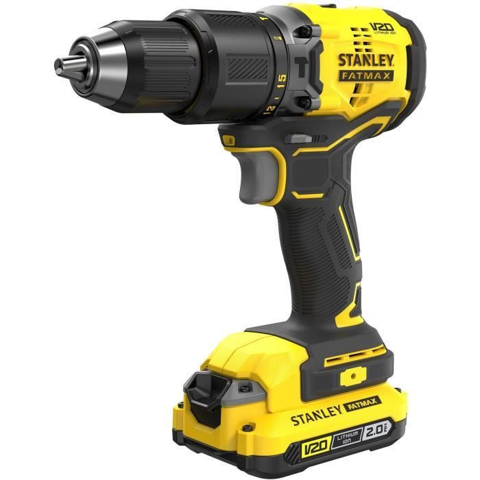 Brushless impact drill driver 60 Nm - Lithium 18V - 2 Batteries 2Ah - STANLEY FATMAX V20 - SFMCD715D2K-QW