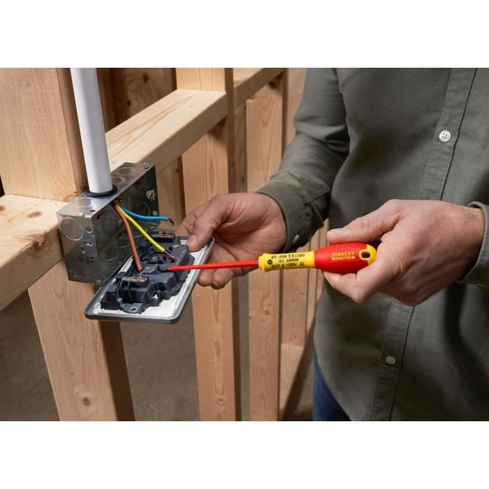 Set of 5 Screwdrivers - STANLEY FATMAX - XTHT0-62692 - Slim Insulated 1000V - Electrician + Phillips + Tester