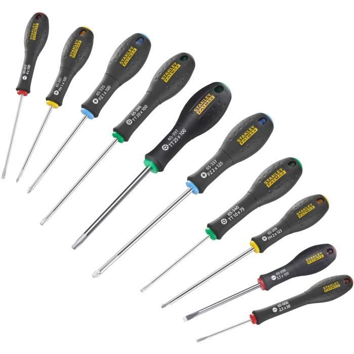 Set of 10 Screwdrivers - STANLEY FATMAX - FMHT0-62128 - Electrician + Mechanic + Phillips + Pozidriv