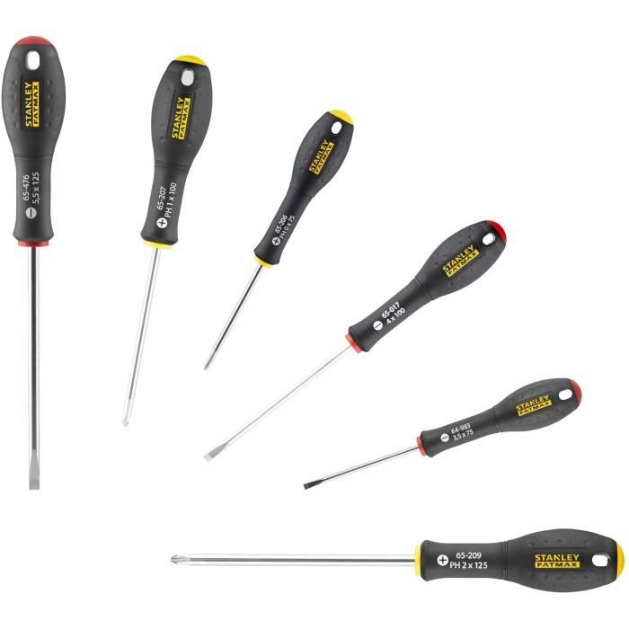 Set of 6 Screwdrivers - STANLEY FATMAX - FMHT0-62626 - Electrician + Phillips