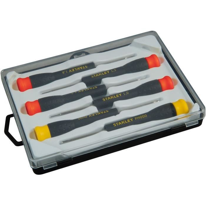 Set of 6 Micro Screwdrivers - STANLEY - STHT0-62631 - 4 Slotted + 2 Phillips