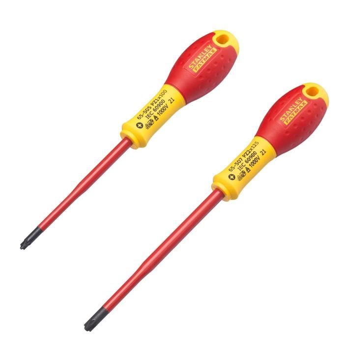 Set of 2 Screwdrivers - STANLEY FATMAX - FMHT0-62649 - Insulated Terminal Blocks 1000V - PZ1X100 + PZ2X125