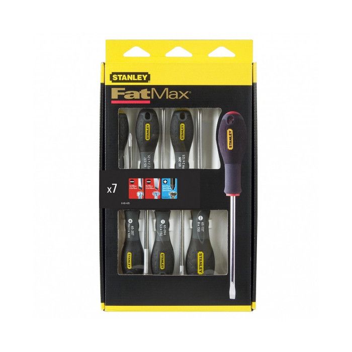Set of 7 Screwdrivers - STANLEY FATMAX - 0-65-425 - Electrician + Mechanic + Pozidriv