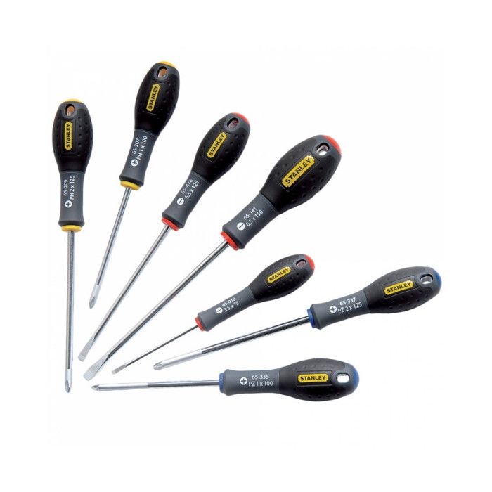 7 Piece Screwdriver Set - STANLEY FATMAX - 0-65-438 - Electrician + Mechanic + Phillips + Pozidriv