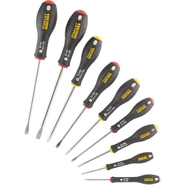 10 Piece Screwdriver Set - STANLEY FATMAX - FMHT65439-0 - Electrician + Mechanic + Phillips + Tester