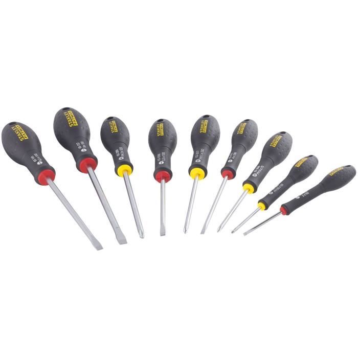 10 Piece Screwdriver Set - STANLEY FATMAX - FMHT65439-0 - Electrician + Mechanic + Phillips + Tester
