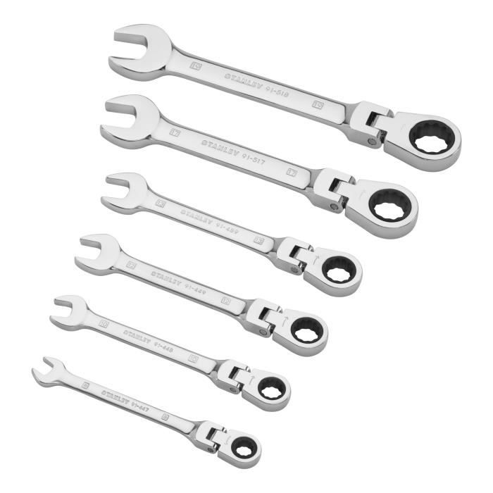 Mixed key to TETE INDEXABE from 8 to 19 mm Stanley - 4-91-444 - 6 -piece game
