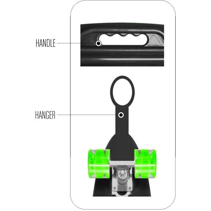 STAMP Skateboard 24 x 7 SKIDS CONTROL with handle and illuminated wheels