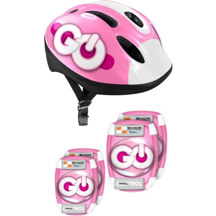 Roller protections - STAMP - SKIDS CONTROL - Helmet / Elbow pads / Knee pads - Pink
