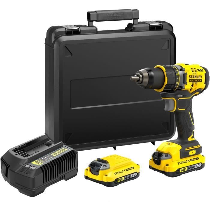 80 Nm Brushless Lithium 18V Drill Driver - 2 x 2Ah Batteries - STANLEY FATMAX V20 - SFMCD720D2K-QW