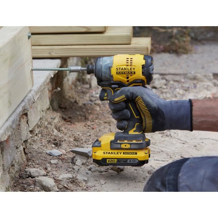 Impact screwdriver - STANLEY FATMAX V20 - SFMCF820D2K-QW - 190 Nm Brushless - Lithium 18V - 2 Batteries 2Ah