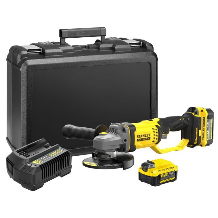 125 mm grinder - 18V Lithium - 2 4Ah Batteries - STANLEY FATMAX V20 - SFMCG400M2K-QW