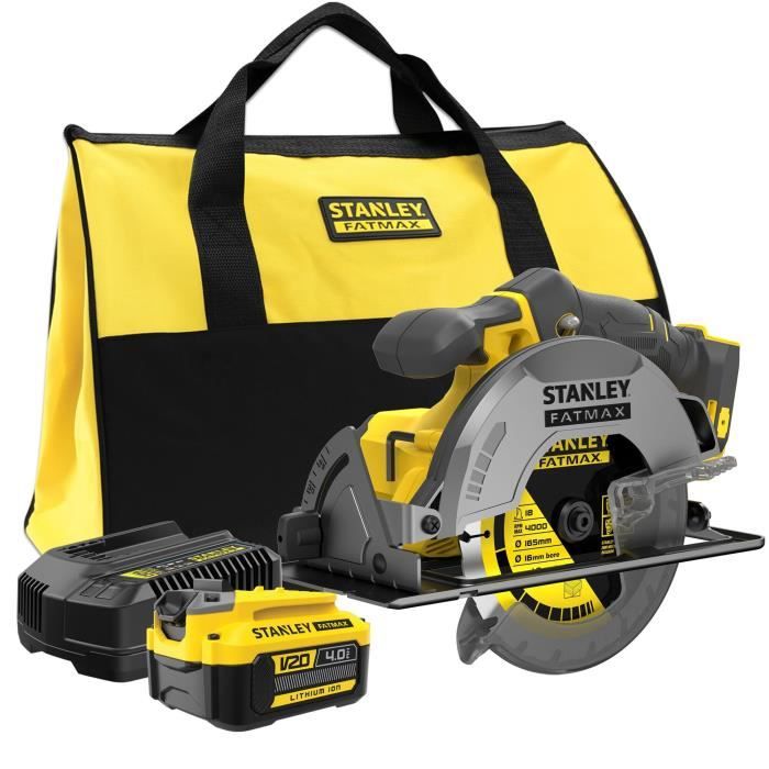 165mm Circular Saw - 18V - 16mm Bore, 4000 rpm - V20 Range - STANLEY FATMAX, SFMCS500M1S-QW