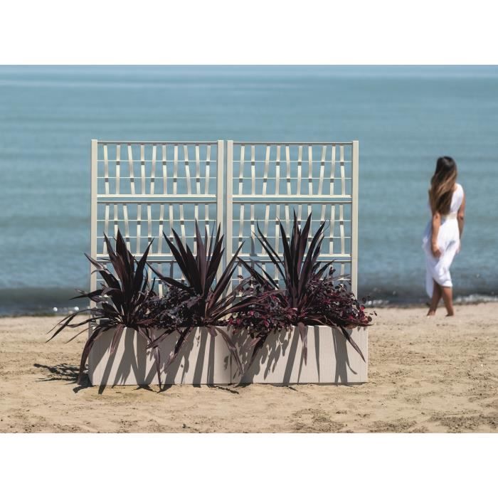 Ethica rectangular flower box 80 cm with chalk trellis
