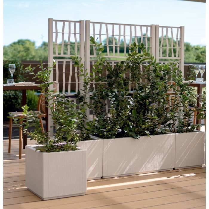 Ethica rectangular flower box 80 cm with chalk trellis