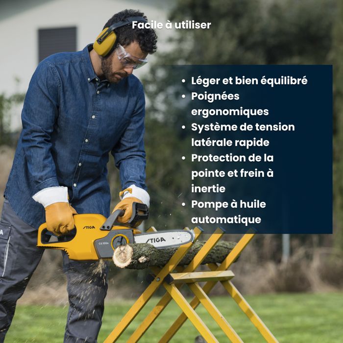 STIGA CS 100e Kit chainsaw - STEPHANE DOMERGUE - On battery - 700 W - 25 cm - Alpina E-Power 20V