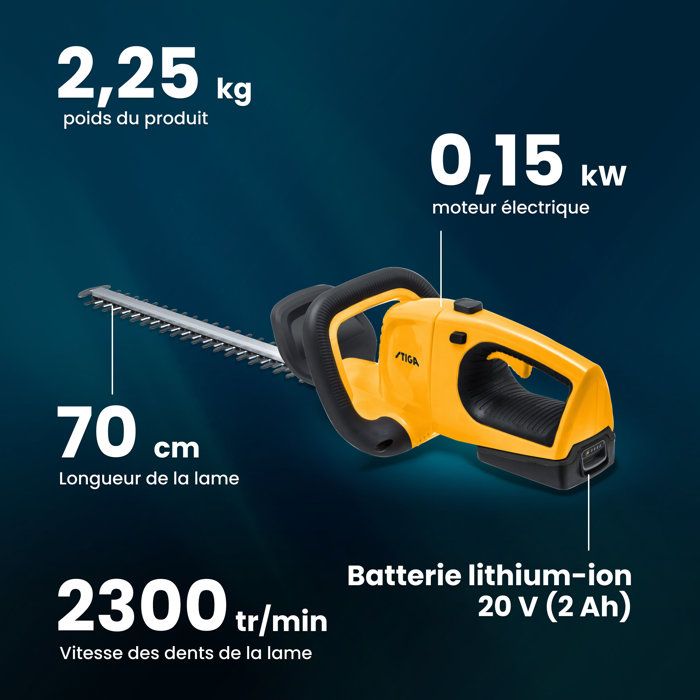 STIGA HT 100e Kit hedge trimmer - STEPHANE DOMERGUE - Thermal mower - 70 cm - Alpina E-Power 20V - 150 W