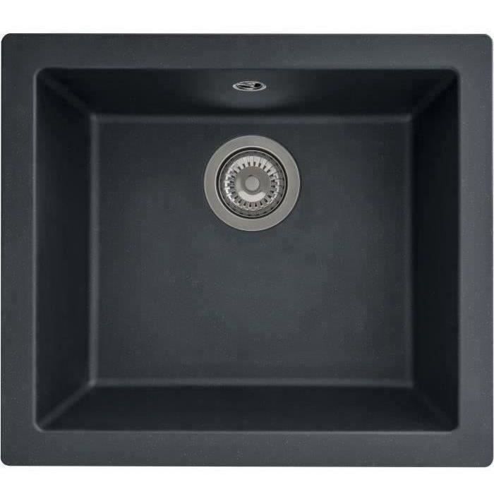 Resin sink 1 tank - glitter black - built -in or in plane - Stradour