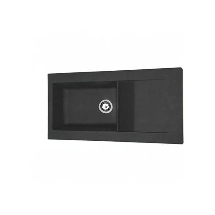STRADOUR Built-in resin sink Lierra 1000x500mm 1 large bowl - Black - French manufacturing