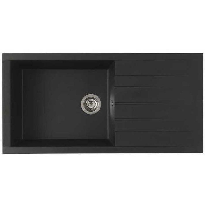 STRADOUR Sink built in CUBE, in SMC BLACK STRAW - 06, 1 tray, dim. 100 * 50 cm, manual emptying