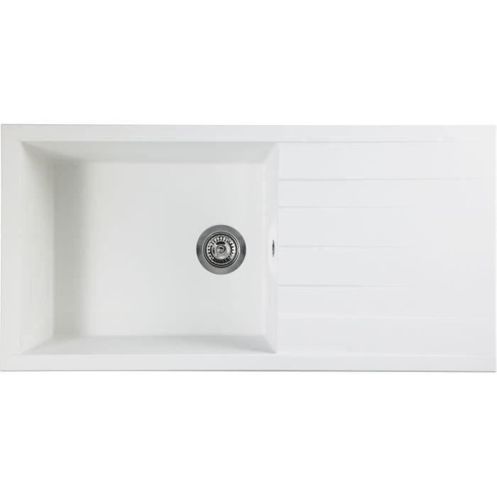 STRADOUR CUBE built-in sink, in SMC WHITE UNI - 17, 1 bowl, size 100 * 50 cm, manual waste