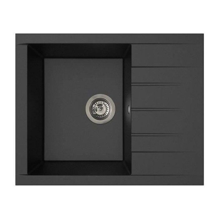 Sink - SMC resin - Glitter black - Built-in - STRADOUR - Cube 1C XS - 62 x 50 cm