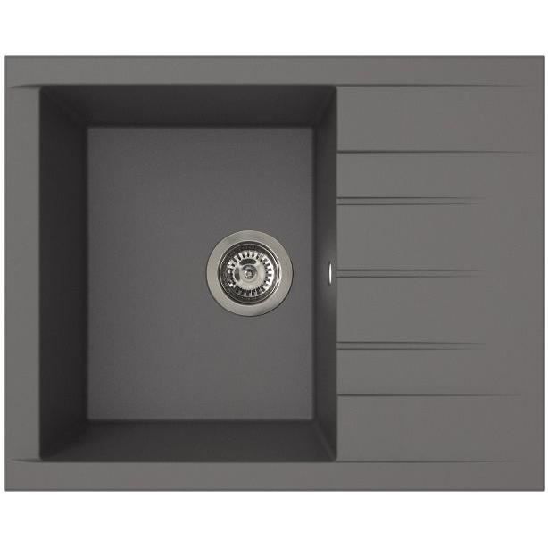 Sink - SMC resin - Concrete gray - Built-in - STRADOUR - Cube 1C XS - 62 x 50 cm