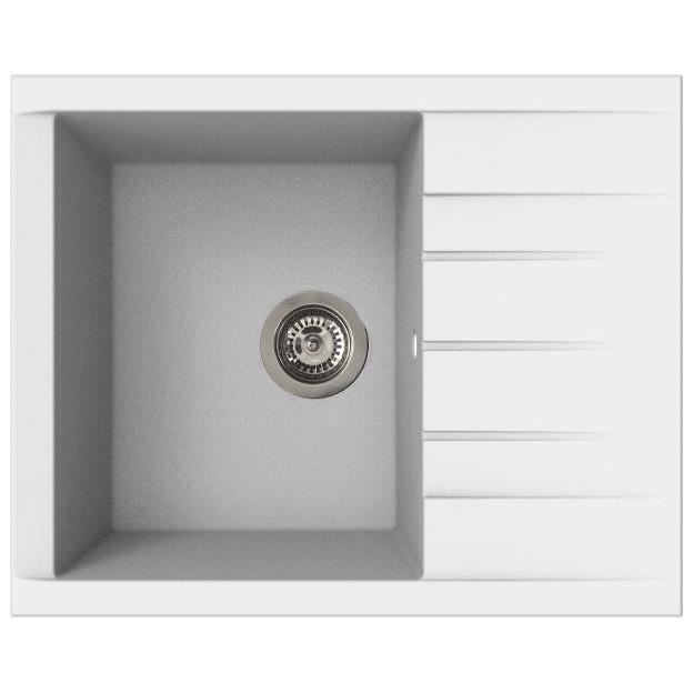 Sink - SMC resin - Plain white - Built-in - STRADOUR - Cube 1C XS - 62 x 50 cm