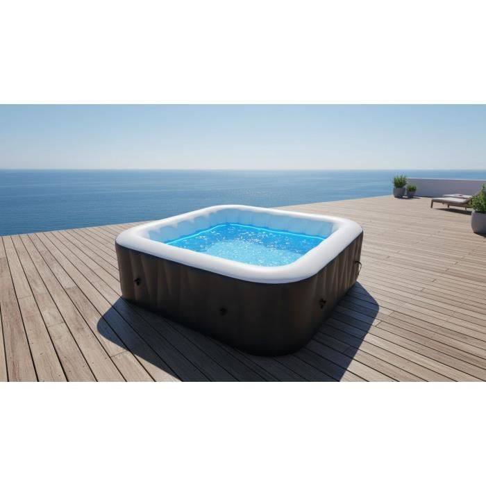 SUN SPA Laminated square inflatable spa - 4 persons - 1, 55 x H 0, 65 m