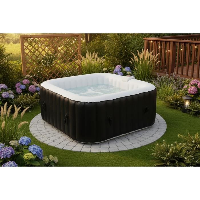 SUN SPA Laminated square inflatable spa - 4 persons - 1, 55 x H 0, 65 m