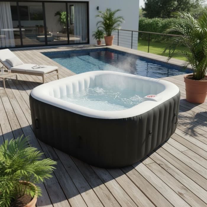 SUN SPA Laminated square inflatable spa - 4 persons - 1, 55 x H 0, 65 m