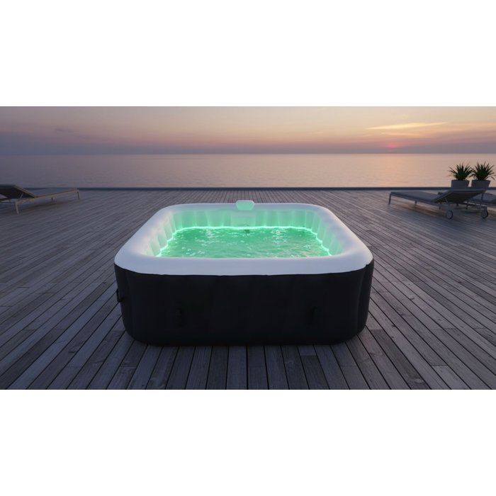 SUNSPA Laminated square inflatable spa 6 people with Led