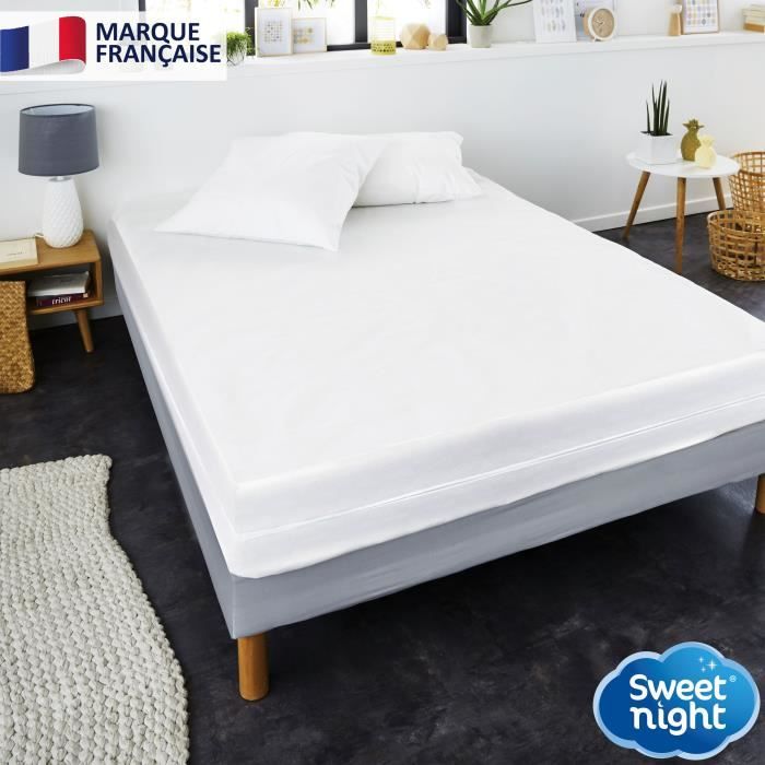 SWEET NIGHT Complete cover for Anti-mite Anti-bedbug mattress - 180 x 200 cm - White