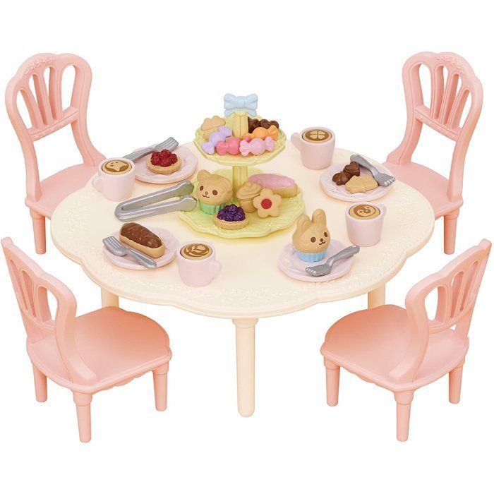 The snack table - SYLVANIAN FAMILIES - 5742 - Table set with chairs, dishes and pastries