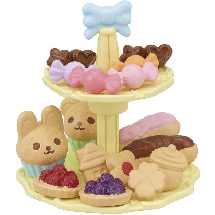 The snack table - SYLVANIAN FAMILIES - 5742 - Table set with chairs, dishes and pastries