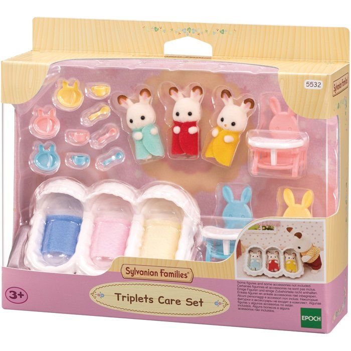SYLVANIAN FAMILIES Chocolate bunny triplets and childcare accessories For Children
