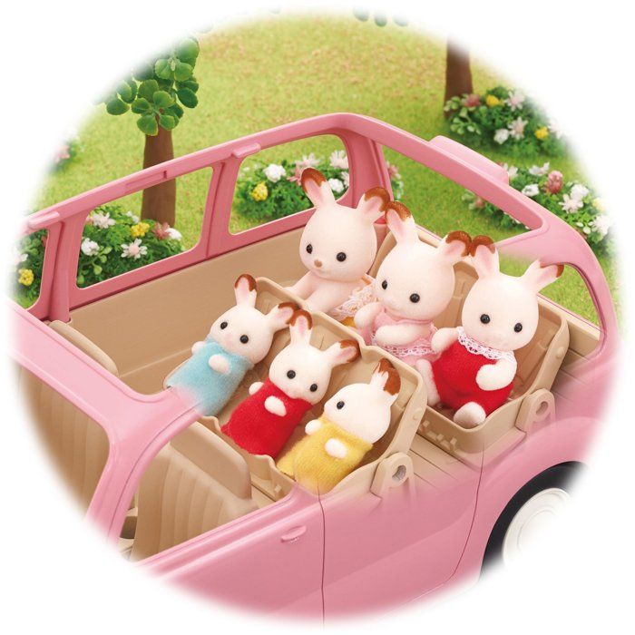 The pink minivan and picnic set