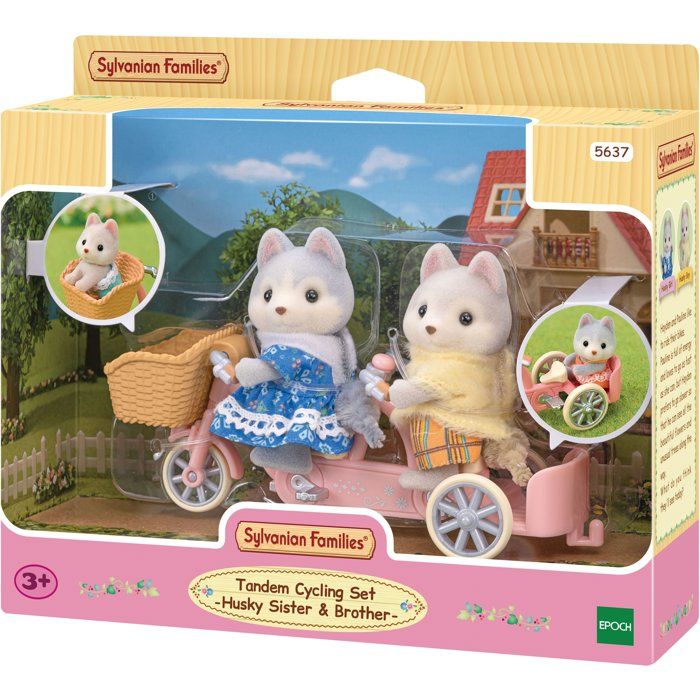 Sylvanian Families - Husky siblings and their tandem