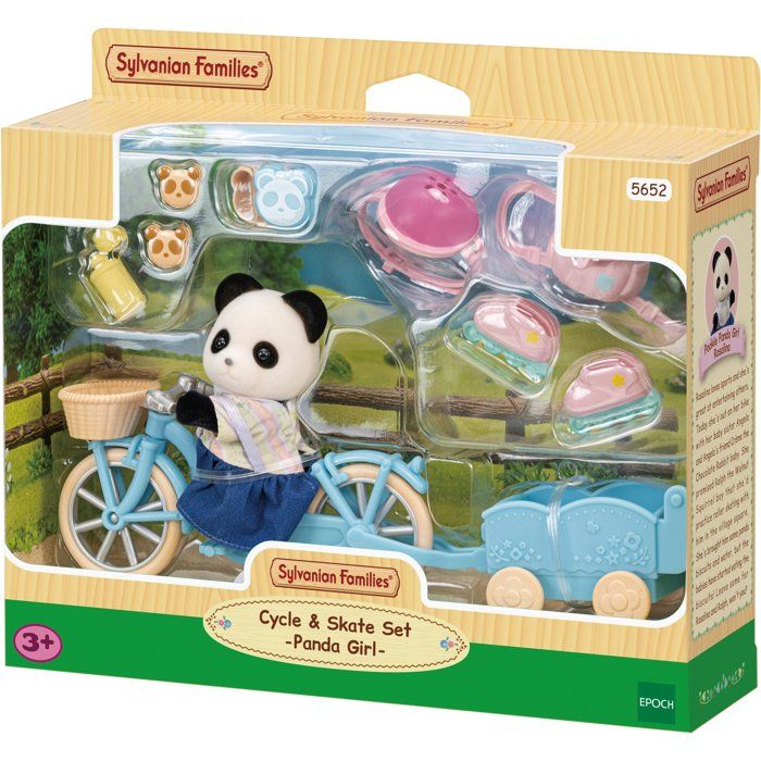 The girl Panda, her bike and her trailer - Sylvanian Families - 5652 - From 3 years old