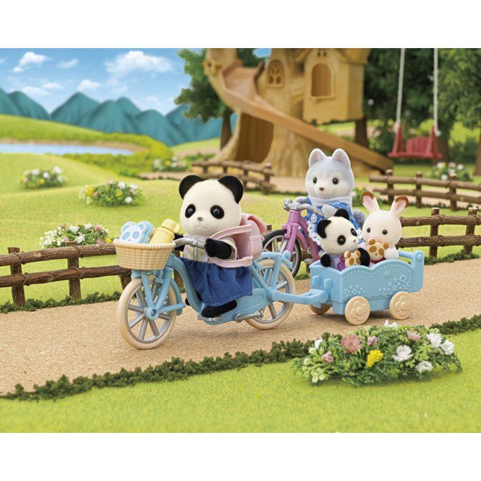 The girl Panda, her bike and her trailer - Sylvanian Families - 5652 - From 3 years old