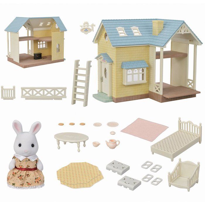 Blue Roof Cottage Box Set - SYLVANIAN FAMILIES - 5671 - For Children 5 Years and Up - Furniture Included