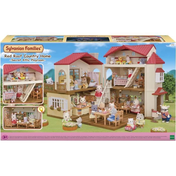 Miniature figurines - SYLVANIAN FAMILIES - 5708 - The big lit house and its secret room