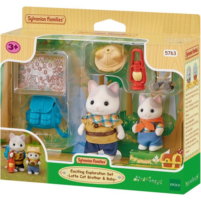 Action Figures - SYLVANIAN FAMILIES - Son and Baby Cat Latte - Secret Forest Adventure