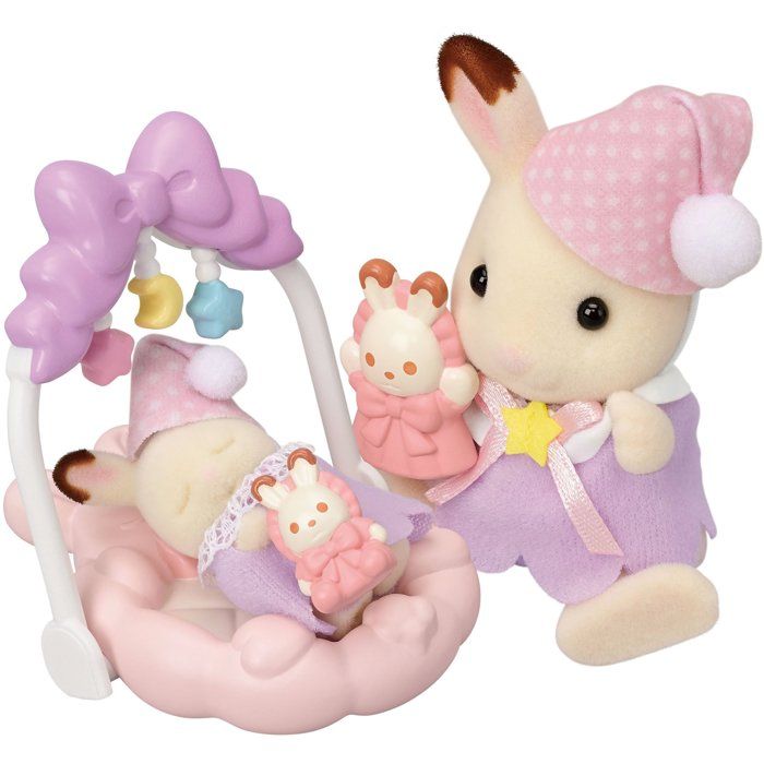 Chocolate Rabbit Sisters Bedtime - SYLVANIAN FAMILIES - 5806