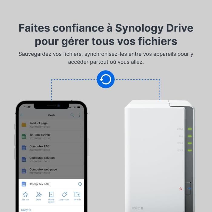 NAS server - SYNOLOGY - DS223J - 2 bays
