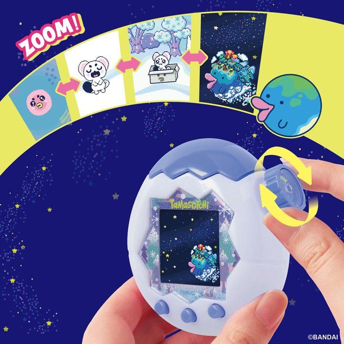 Tamagotchi - BANDAI - Paradise White Glacier - zoom wheel - interactive - French version