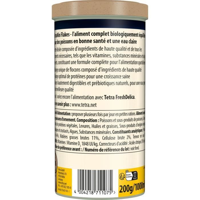 TetraMin Flakes - TETRA - Complete food for tropical fish - 1 L